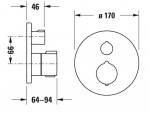 DURAVIT - C.1 Sprchová termostatická baterie pod omítku, matná černá C14200016046