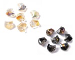 Skleněné korálky - broušená kočka - různé varianty - 8,5 x 8,5 x 5 mm - 1 ks Barva: Černá