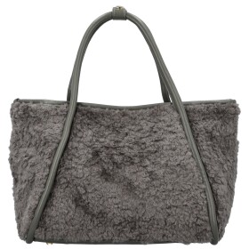 Trendy dámská plyšová kabelka do ruky Lynden, tmavě šedá