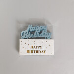 Dortové svíčky Happy Birthday modré