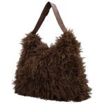 Stylová dámská plyšová kabelka do ruky Oresti, tmavě hnědá