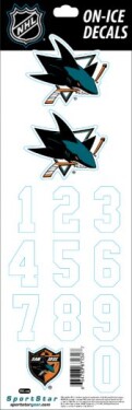 Sport Star Samolepky na helmu San Jose Sharks NHL Decals White