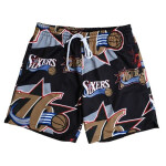 Mitchell & Ness Pánské kraťasy Philadelphia 76ers NBA Sublimated Shorts - Černá Velikost: 2XL