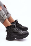 Ocieplané dámské sportovní šněrovací boty černé Dejana 37
