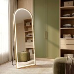 REA - Zrcadlo LED Orbit 50x160cm Brush Gold HOM-07053