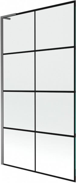 MEXEN/S - Next L vanová zástěna FIX 100 x 150, černá vzor, grafit metal 895-100-000-03-77-95