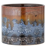 Bloomingville Keramický obal na květináč Ina Brown, modrá barva, hnědá barva, keramika