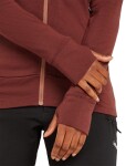 Dámská merino mikina ICEBREAKER Wmns 260 Quantum IV LS Zip, Port/Cedar Wood velikost: XS