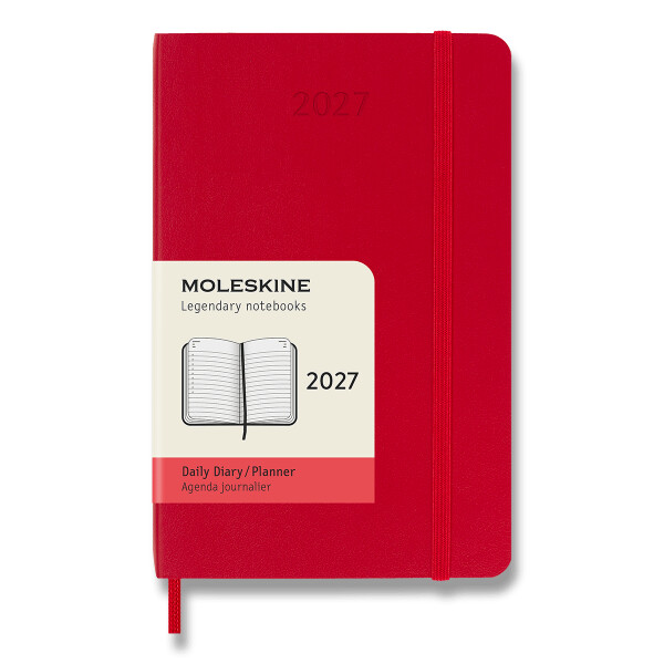Diář MOLESKINE 2027 denní měkký červený S