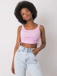 RUE PARIS Světle fialový crop top L