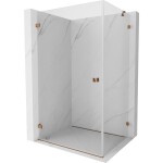 MEXEN/S - Lunar-B sprchový kout dveře křídlové levá 90 x 70, transparent, růžové zlato 832-090-070-60-00-L