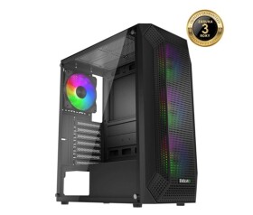 EVOLVEO Xenon, skříň ATX, 4x ARGB ventilátor 120mm, přední panel airflow mesh, černá EDF_547255