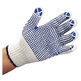 12 x Protiskluzové úpletové rukavice s terčíky na dlani, velikost 7