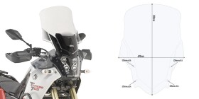 D2145St plexi čiré Yamaha XT 700 Z Ténéré (19-24), vxš520x420 mm