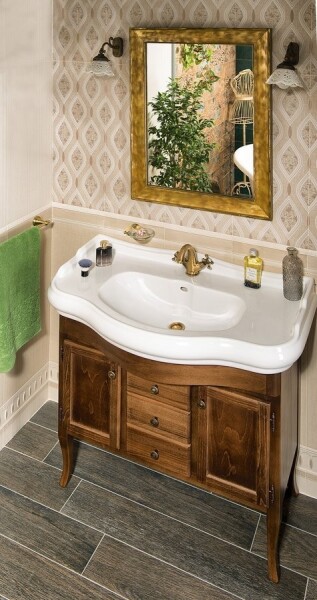 SAPHO - ANTEA stojánková umyvadlová baterie vysoká s výpustí, bronz 3276