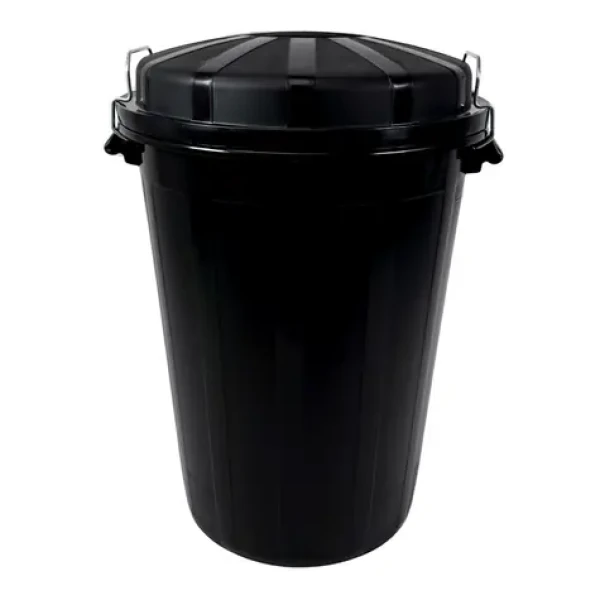 DENOX Odpadkový koš INDUSTRIAL 95 l černá / Bezpečnostní uzavírání / PE-HD / 2,5 mm stěna / -40 až +75 °C