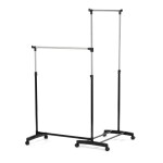 Věšák dvouramenný, černý plast.