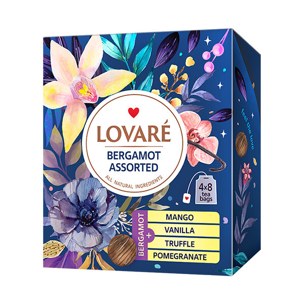 LOVARÉ Bergamot Assorted, sada čajů (32 sáčků)