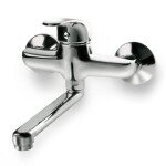 Baterie umyvadlová nástěnná, chrom, rovné ramínko 20cm, rozteč 100mm, OPERA