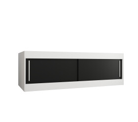 Nástavec na skříň Abi Barva korpusu: Bílá, Rozměry: 150 cm, Dveře: Černá