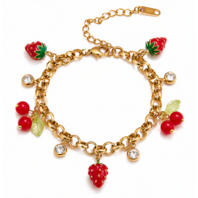 ELENYS Fragola – pozlacený náramek 18K žluté zlato Délka náramku: 16,5+5 cm / max. 21,5 cm