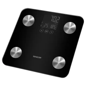 SENCOR SBS 6026BK černá / osobní váha / Tvrzené sklo / LCD / 180 kg / kg / 3x AAA (8590669324583)