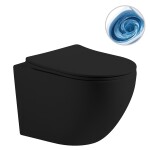 CERANO - Kompletní WC set Basic/Cesso - černá matná - WC tlačítko Maxio/Černá - volně stojící - předstěnová instalace - 49x36 CER-8050BD86217