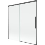 MEXEN/S - Rox vanová zástěna 2-křídlová posuvná 150 x 150, transparent, grafit kartáčovaná 8C9-150-001-66-00
