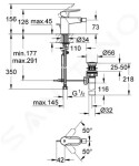 GROHE - BauEdge Bidetová baterie s výpustí, chrom 23331000