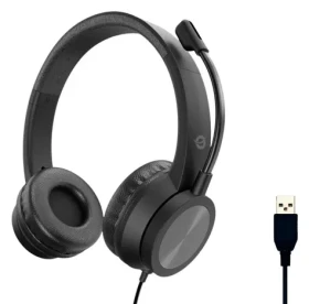 Conceptronic Stereo USB headset černá / Sluchátka / S mikrofonem / Potlačení šumu / USB-A / 32 Ohm / 2 m (POLONA05B)