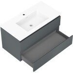 MEXEN/S - Orio koupelnová skříňka 90 cm s umyvadlem Otis, 2 zásuvky, grafit mat/bílá mat 91A10-09047-2-BFF66-W18M01