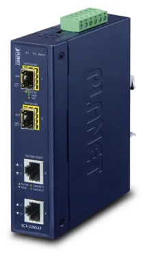 PLANET IGT-2205AT / Konvertor / 2x GLAN - 2x SFP / IP30 / DIN lišta / -40 až 75 °C (IGT-2205AT)