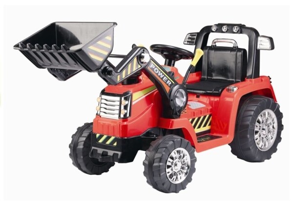 Mamido Dětský elektrický traktor Power s radlicí červený