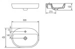 CERSANIT - Umyvadlo CASPIA OVAL 60 s přepadem K11-0099