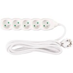 STREND PRO 213331 Prodlužovací kabel, 3m, 5 zásuvek, 3×1mm, bílý