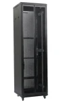 XtendLan TELCO 42U/800x1000 černá / Stojanový rozvaděč / 19" / Perforované dvoukřídlé dveře a záda (HPER-TELCO-42U-80-BLACK-S)