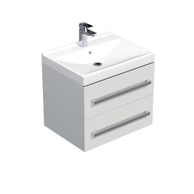 Koupelnová skříňka s umyvadlem SAT Cube Way 60x53x46 cm bílá lesk CUBE46602BIVER CUBE46602BIVER