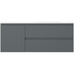 MEXEN/S - Rivel koupelnová skříňka 120 cm s umyvadlem Vela pravá, 2S, 1D, reliéf, grafit/bílá mat 91A23-12047-3-BBFFF66-W23P01