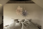 Watt & Veke Závěsná svítící hvězda Fiona Lavendel 65 cm, fialová barva, papír, textil