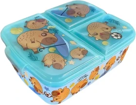 STOR Multi Box na svačinu Kapybara / 3 přihrádky / Plast / Bez BPA (20120)