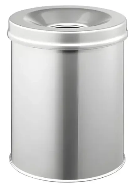 Durable Safe 15 l stříbrná / Odpadkový koš / kulatý / ocel / samozhášecí (330523)