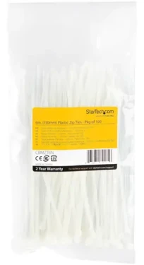 StarTech stahovací páska bílá / Stahovací páska uvolnitelná / Nylon / 150 mm / 100 ks (CBMZT6N)