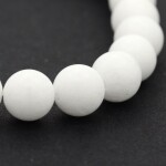Přírodní bílý nefrit - ∅ 8 mm - třída A - 1 ks