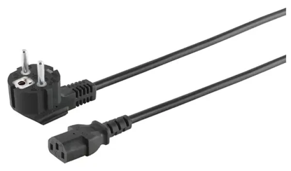 Sconn Napájecí kabel CEE7/7 90° - C13 černý / Napájecí kabel / 3 m / 230 V / VDE (60006-3)