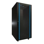 Extralink Rack skříň 27U černá / Stojanový rozvaděč / 600 x 800 mm / nosnost 1000 kg / skleněné dveře (EX.11366)