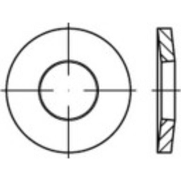 Konická pružná podložka 10 mm 23 mm pružinová ocel fosfátováno 100 ks TOOLCRAFT 138285