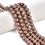 Voskované perly - světle hnědé - ∅ 8 mm - 10 ks