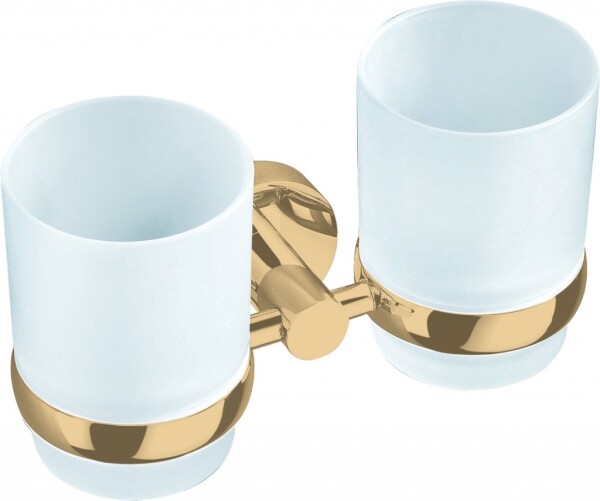 RAV Slezák - COLORADO - Koupelnový doplněk Držák kartáčků skleněný, Zlatá - lesklá COA0202Z COA0202Z