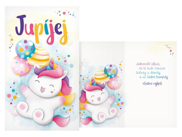 Přání jednorožec jupíjej Přání jednorožec jupíjej