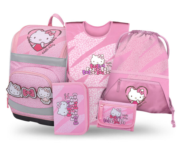 5 SET Zippy Plus Hello Kitty Sweet Leopard: aktovka, penál, sáček, zástěra, peněženka